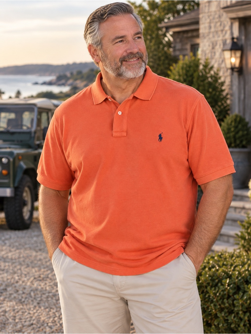 Polo Ralph Lauren Men’s 100% Cotton Weathered Mesh Polo Orange XXL NWT